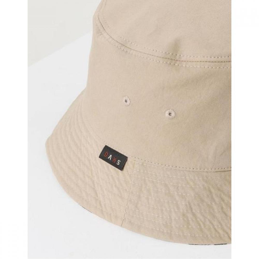 DakS Women S Beige Check reverSible Bucket Hat With Teddy Bear Embroidery Dbhe3e119i2