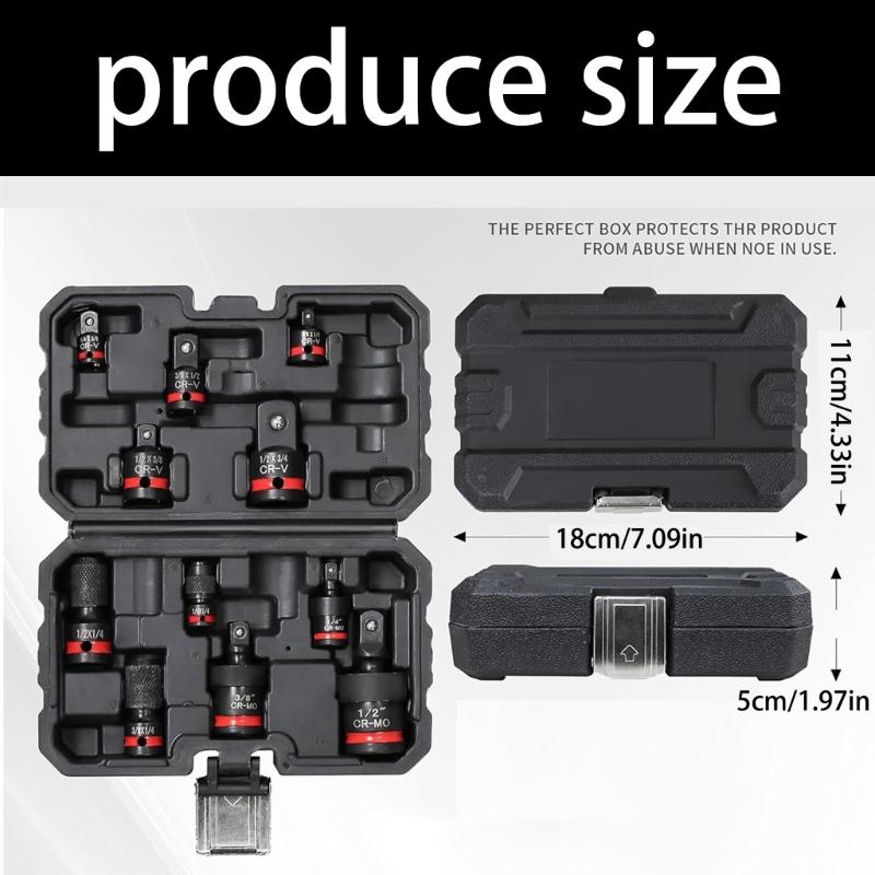 11-teiliges Impact-Steckschlüssel-Adapter-Set mit Universalgelenk für verschiedene Reparaturanwendungen, 1/4", 3/8", 1/2" Antrieb