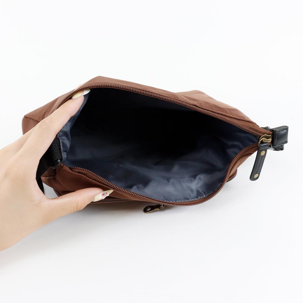 Ocean Pacific Large Capacity Casual Shoulder Bag with California Bear Surfing Wallet Design Men's (Chocolate)