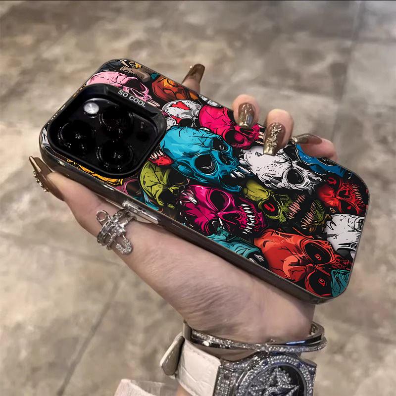 Happy Halloween Colorful Skull Pattern Phone Case For Samsung Galaxy S20 S21 S22 S23 S24 S25 Plus Ultra FE A35 A54 A55 Cover