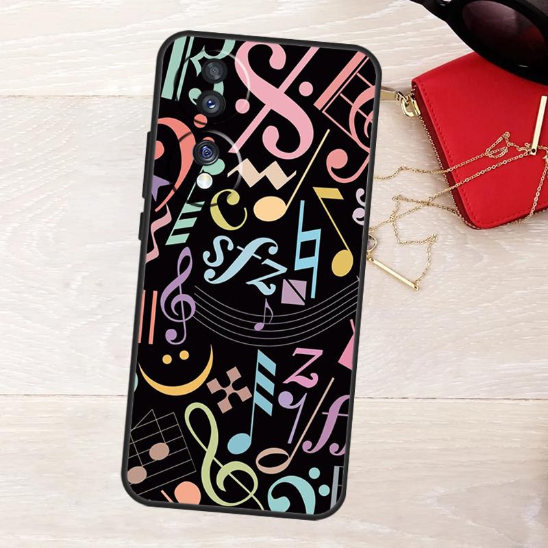 Music Score Musical Notes Case For Honor 400 Pro 200 50 70 90 X9a X9b X9c X9d X8a X8b X8c Magic 7 Lite 5 6 8 Pro Cover