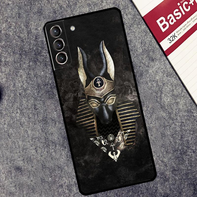 Egypt Nefertiti Anubis Ankh Case For Samsung Galaxy S24 S26 Ultra S10 S20 S21 S22 S23 Plus S25 FE S25 Ultra Cover Coque