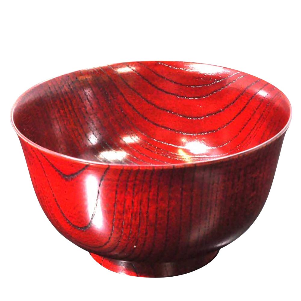 

Yamanaka Lacquerware Wooden Gift Zelkova Red Perfect for 60th Birthdays or Respect for the Aged Bowl/Soup Bowl, Boxed, 4.3cm, Wood, Feather-like чёрный