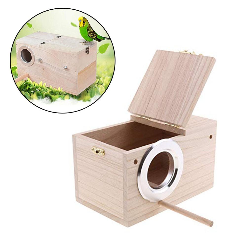 Parrot Wooden Breeding Box Wooden Birdhouse Bird Nest Box Easy To Clean