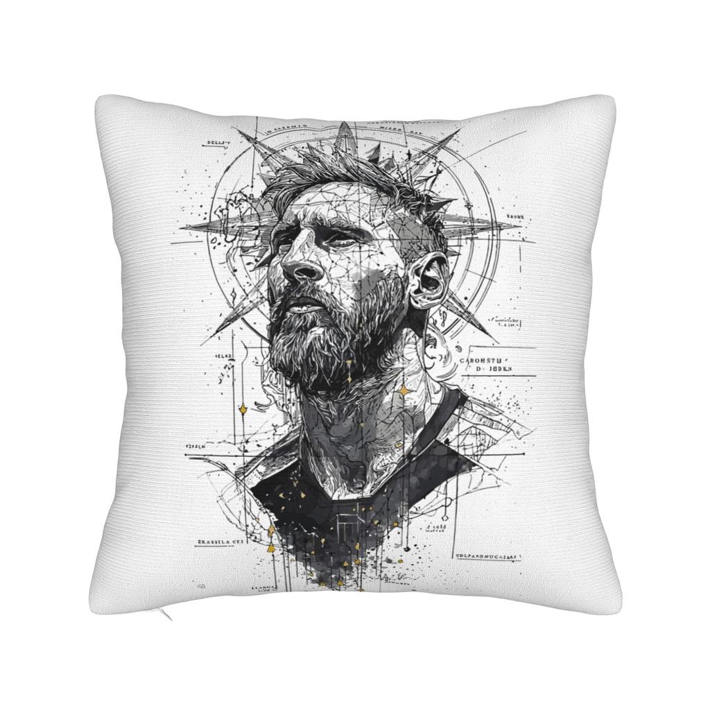 Football Messis Pillowcase Soft Fabric Cushion Cover Gift Throw Pillow Case Cover Home Zippered Xcm