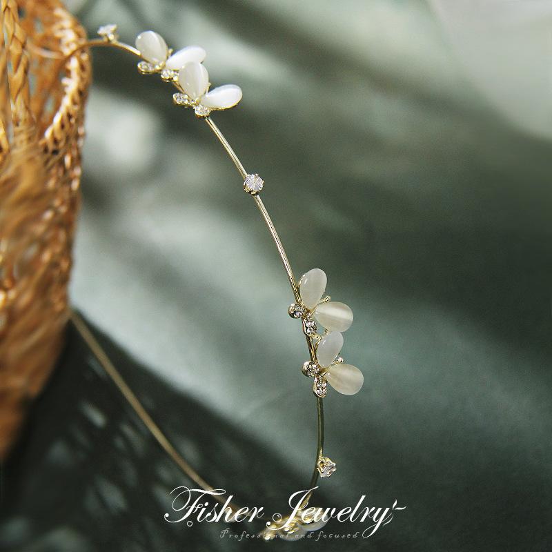 New Exquisite Elegant Opal Thin Hairbands Headband Gift For Women Girls Hair Head Hoop Bands Accessories Headdress Headwear