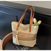 Large capacity bag women's new hand-woven straw bag commuter shoulder seaside vacation beach bag