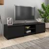 Day and Night - Day and Night Black Plywood TV Cabinet 140x40x35.5 Cm