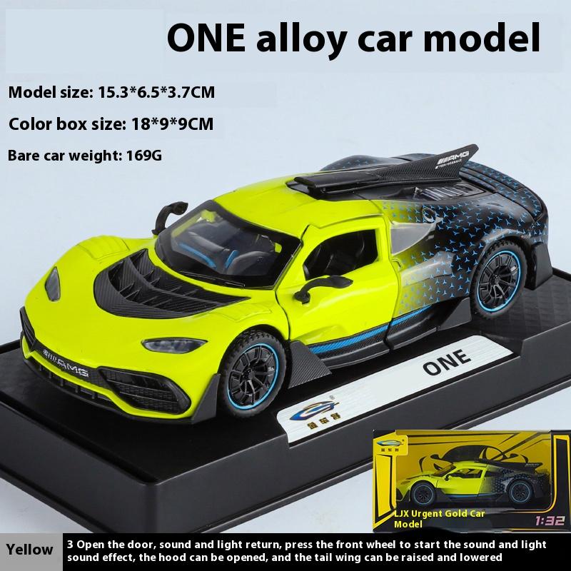 1/32 Benz One Boxed Alloy Die-cast Supercar Model, Children's Toy Car with Sound, Boys' Birthday Gifts, Holiday Gifts, Desktop Ornaments