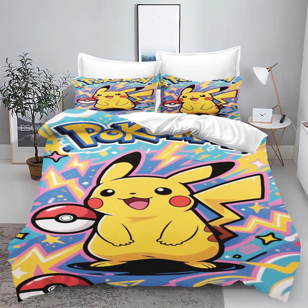 PokéMon Tuya Anime Home Bedroom Comforte Nordic Polyester Material Suitable for Children and Adults 3-piece Set