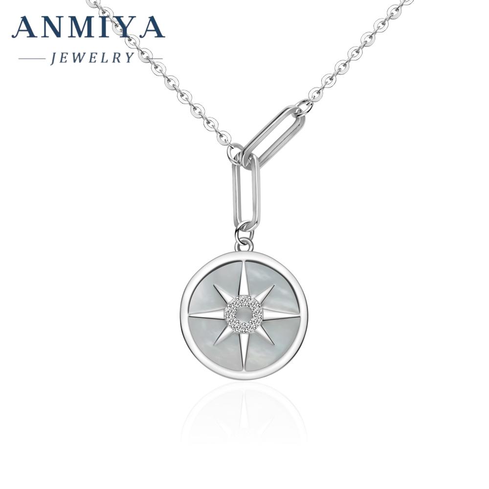 INS Trendy Fashion Dainty 925 Silver Sun Shape Pendant Couple Necklace for Girlfriend серебряный