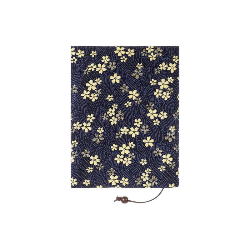 Регулируемая обложка для книги с цветочным принтом, тканевая обложка для защиты книги в мягкой обложке, ручная работа, для книги для записей, учебника, декор темно-синий