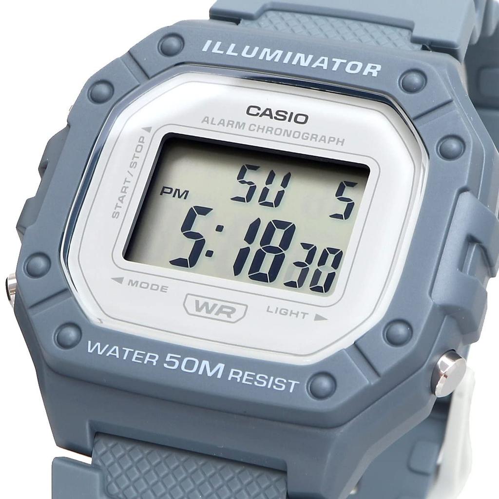 Casio Standard Digital Wristwatch for Men and Blue Overseas Model W-218HC-2AV Women, Gray, [Used]