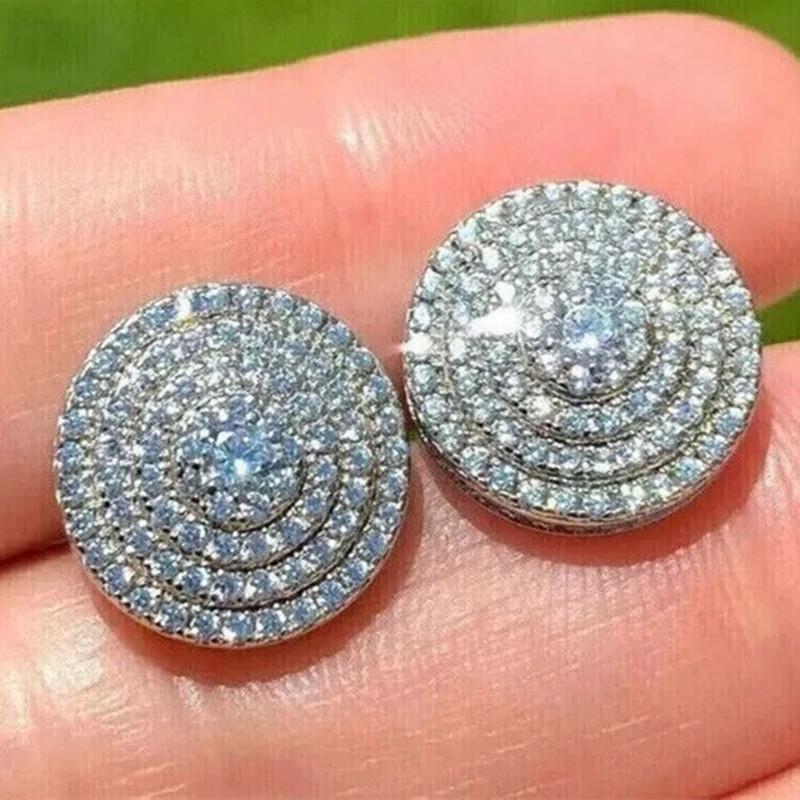 

Летние серьги-гвоздики женские, Полностью бриллиантовые, Нишевые украшения для повседневной носки, Модные шикарные украшения