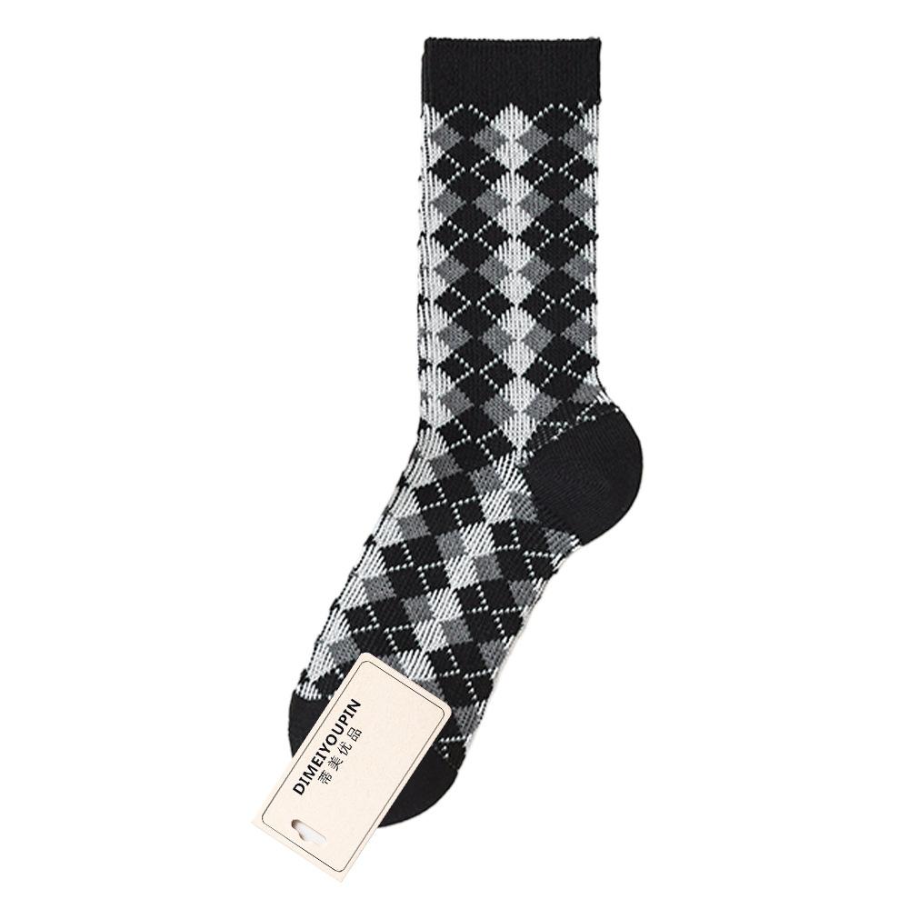 Breathable Mid-calf Socks, Sporty Retro Artistic Pile Socks for Autumn and Winter