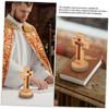 Cross Wood Crucifix Hand-Carved Beech Wood Cross With Stand Elegant Religious Craft For Church Easter Decor Tabletop Ornament