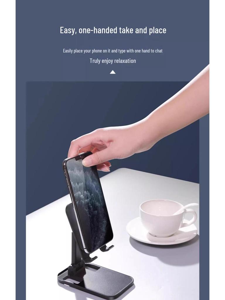 Adjustable Aluminum Phone & Tablet Stand: Foldable, Weighted Base
