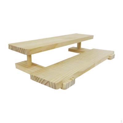 Holz Display Riser Badezimmer Balkon Pflanzenständer Tiered Schmuck Organizer Rack für Figuren Puppen