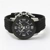 Salvatore Marra Chronograph Rubber Watch SM21103-SSBKBK Men's All-Black Design Stainless Steel Case Detail