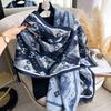 Retro Printing Fashion Imitation Cashmere Scarf Women's Winter Versatile Double-sided Thickened Student Scarf Dual-purpose Shawl Outside