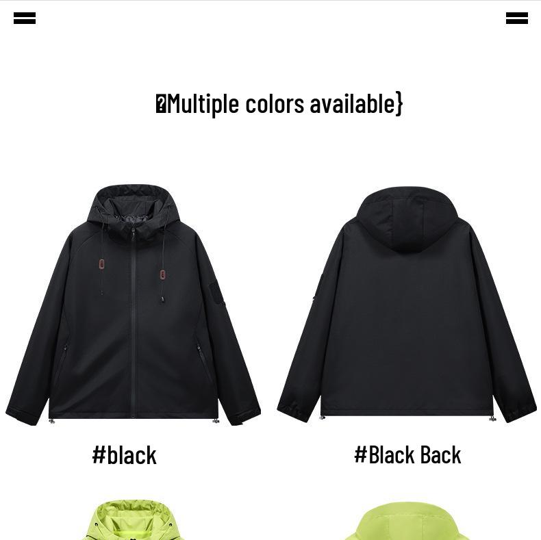 Men's 2025 Spring/Autumn Windproof Waterproof Hooded Jacket: Trendy, Loose-Fit Workwear Outerwear