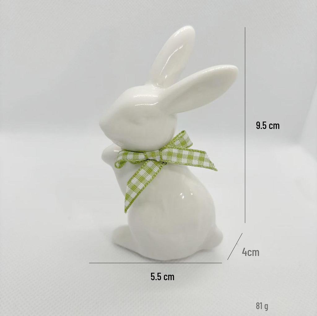 Kreatives Keramik-Kaninchen-Ornament für die Heimdekoration - Ideal für Wohnzimmer, Eingangsbereich oder Weinschrank.