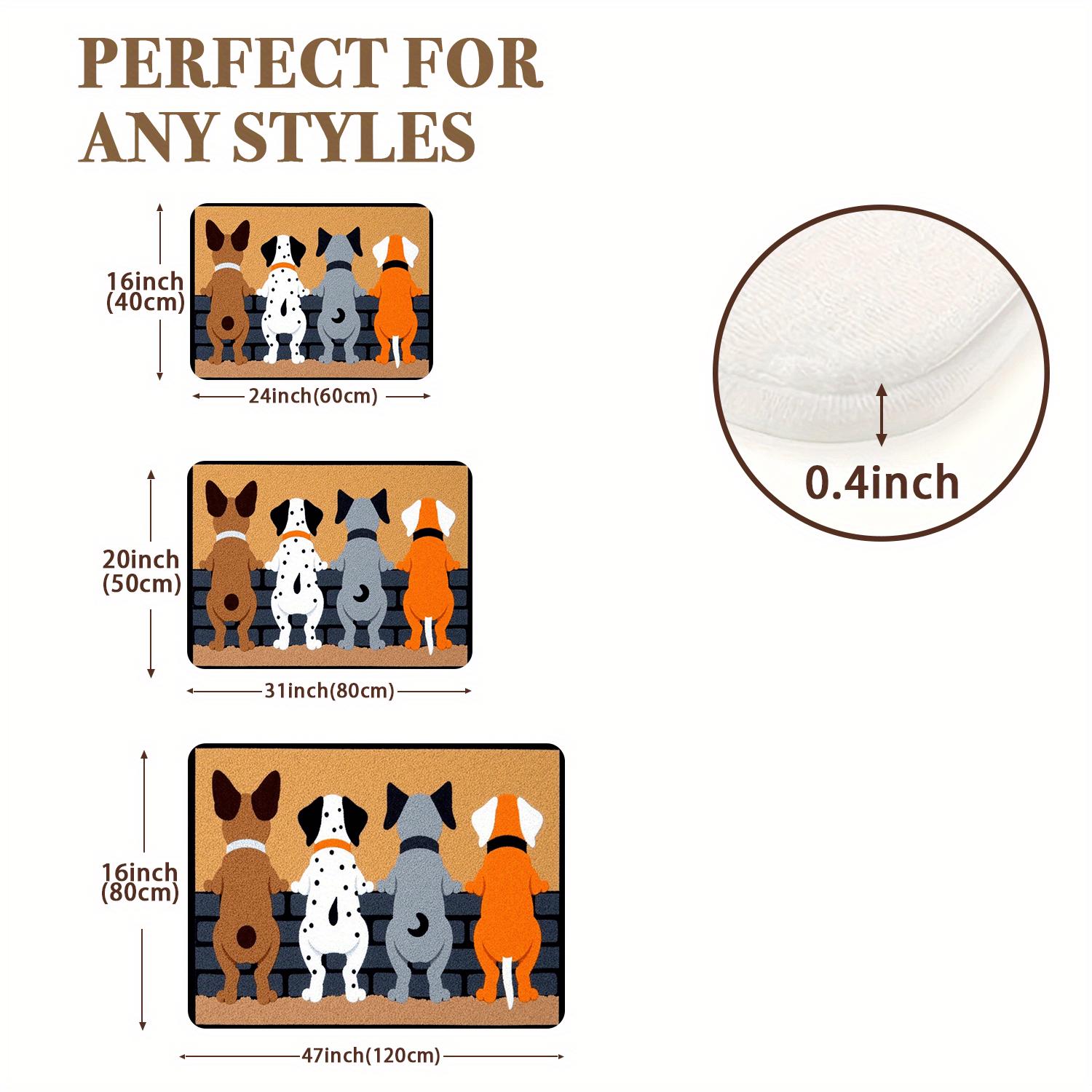 

Мультяшный ковер Четыре щенка Придверный коврик Приветственный ковер Ковер для гостиной Коврик для спальни Уличный ковер Домашнее украшение 60X90CM (2X2.95FT