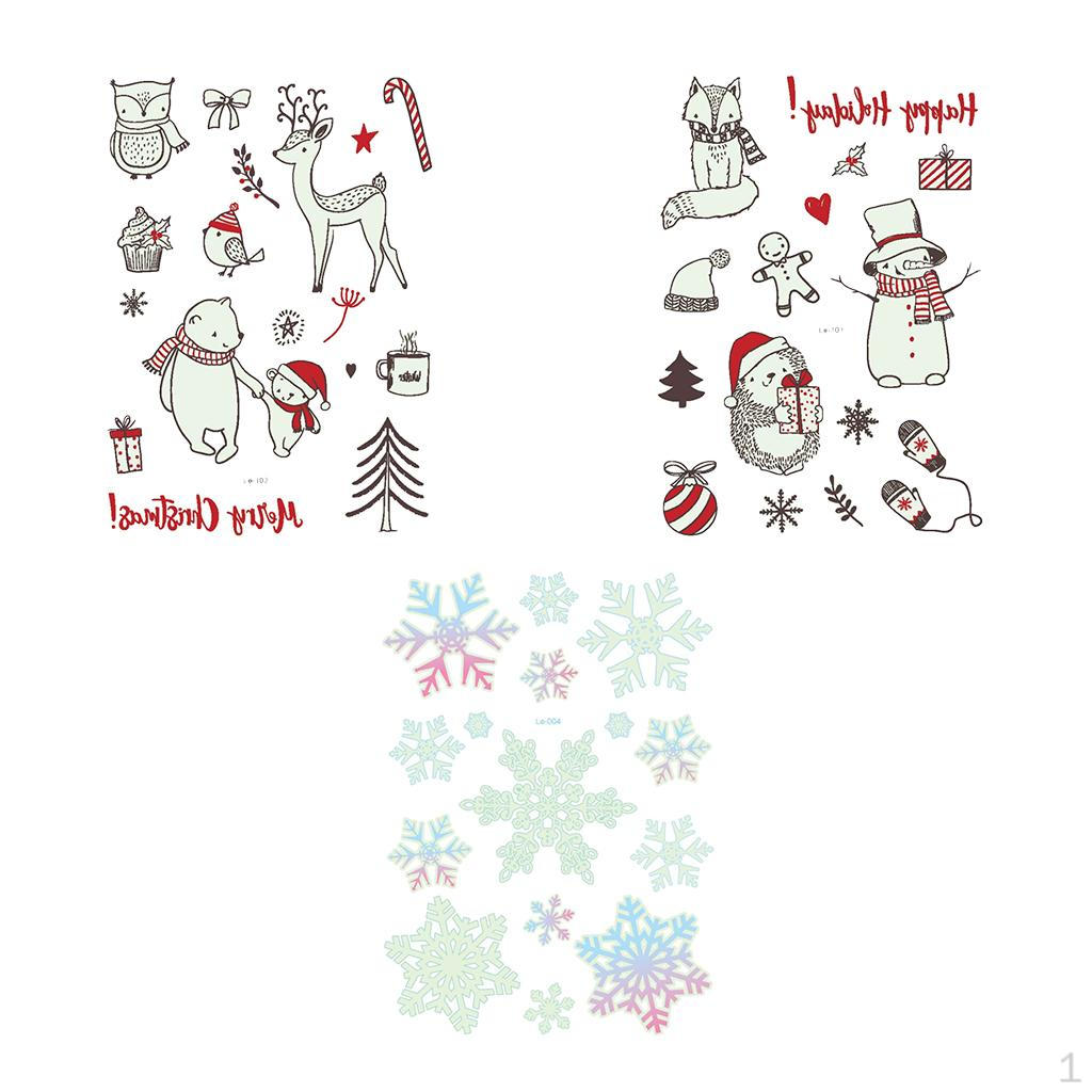 

3 Lot Luminous Stickers Fluorescent Christmas Santa Letters Decals 02