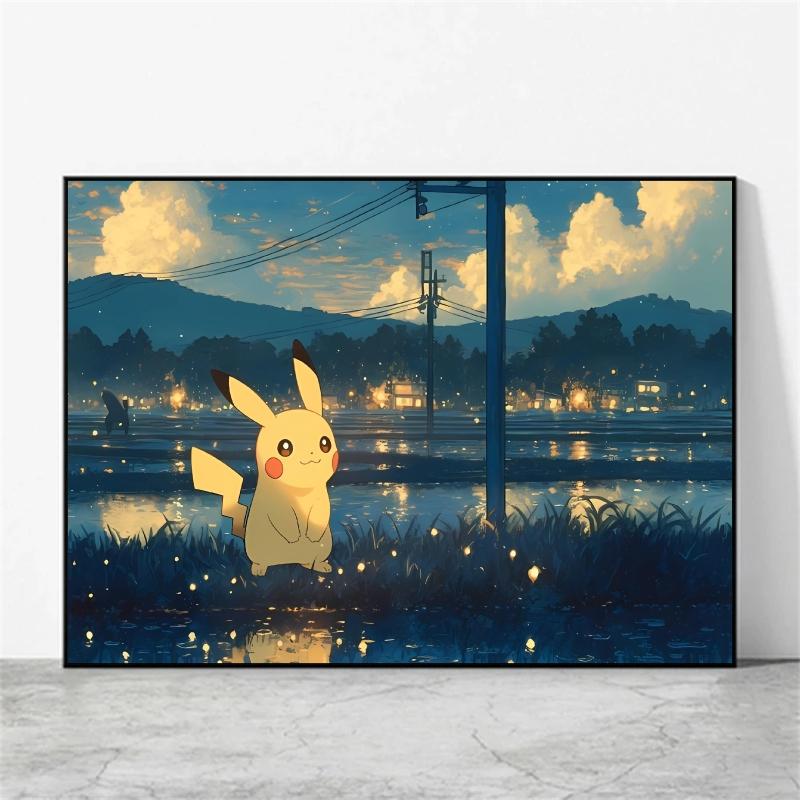 Posters and Prints  Canvas Paintings Pikachu Cute Wall Pictures Room Home Decorative Birthday Gifts Kids Action Figures