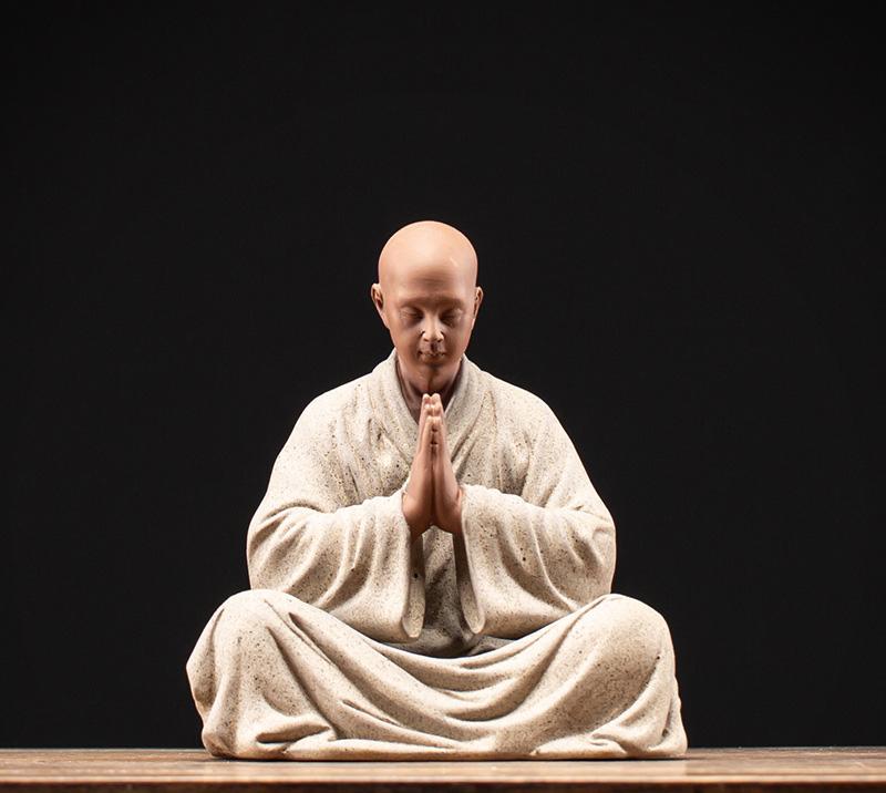 Ceramics Little Monk Decoration Statue Luxurious Home Room Office Character  Ornaments Chinese Specialty Crafts