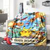 Name Custom Pokemon Print Flannel Blanket High Quality Warm Comfortable Cover for All Seasons Perfect for Gifts Home Decor