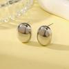 Chic Brushed Small Bean Stud Earrings - Elegant French Design, Unique Niche Style.