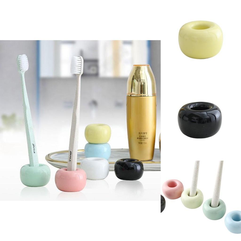Fashionable Ceramic Toothbrush Rack Personalized Toothbrush Base Multiple Colors 4.5*2.8cm