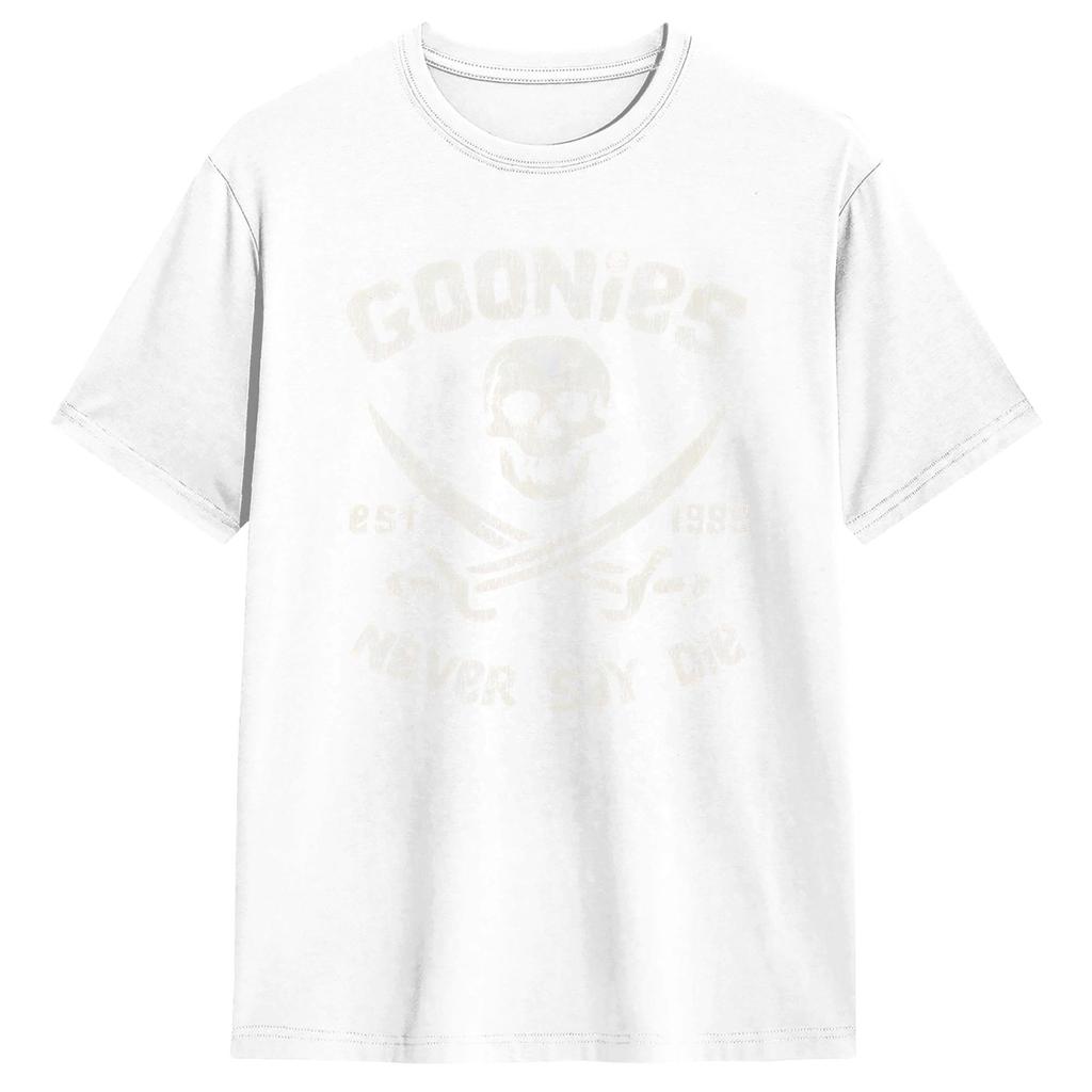 The Goonies Never Say Die Worn Out TShirt for Men Novelty 100 Cotton Tee Shirt O Neck Short Sleeve T Shirt Gift Idea Clothing