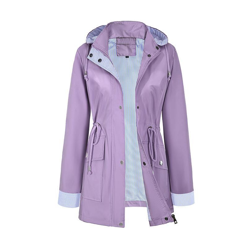New Women's Jacket Casual Anti-splashing Jacket Women's Thin Medium and Long Trench Coat