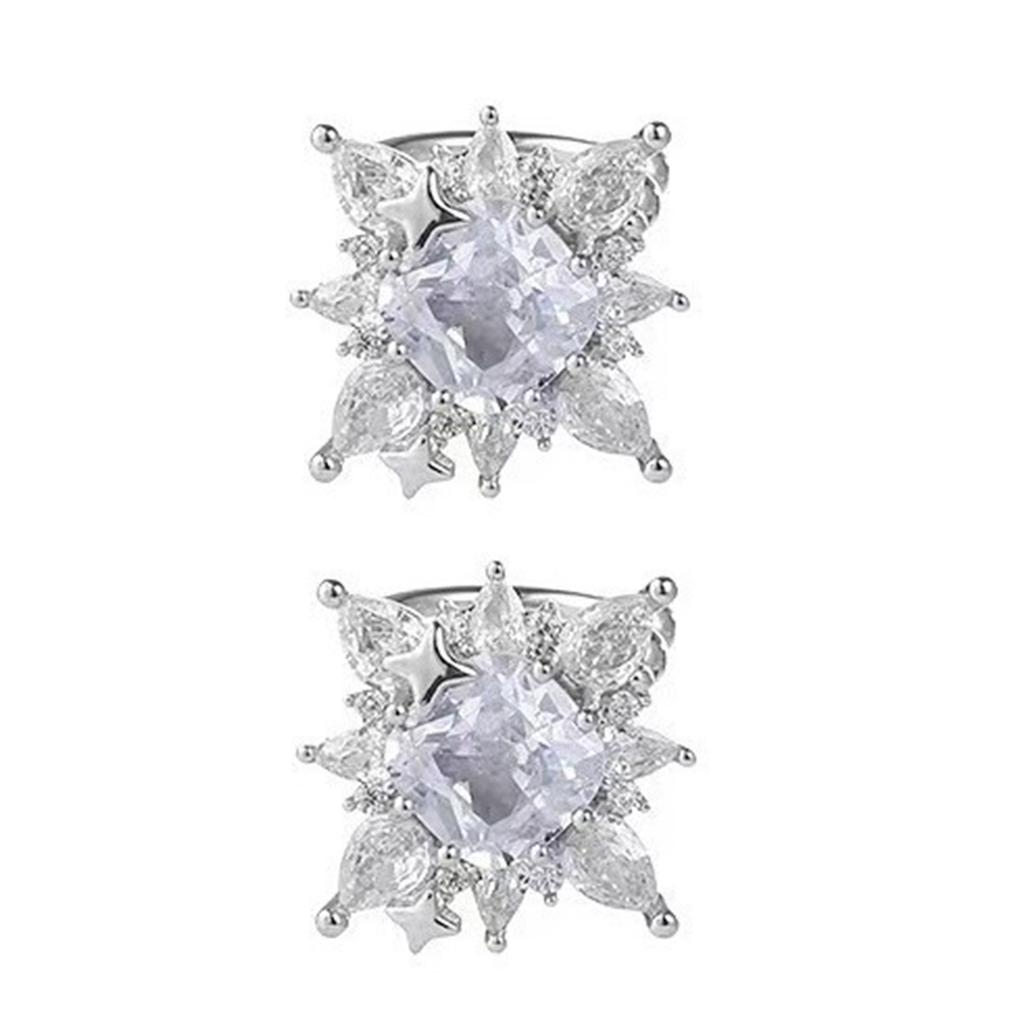 Zircon Star Clip On Earrings Fashionable Rhinestones Geometric Ear Cuff Stylish Ear Accessories for Fashion Enthusiasts
