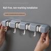 Punch-Free Wall-Mounted Mop and Broom Holder with Suction Cup