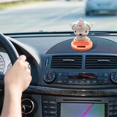 Auto-Ornamente für Armaturenbrett Kleine Figur Auto-Ornamente Wackelkopf Schreibtischdeko Sammelfiguren Niedliche Autodeko Solar