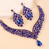 Elegant Rhinestone Teardrop Necklace & Earring Set - Luxury Bridal Jewelry