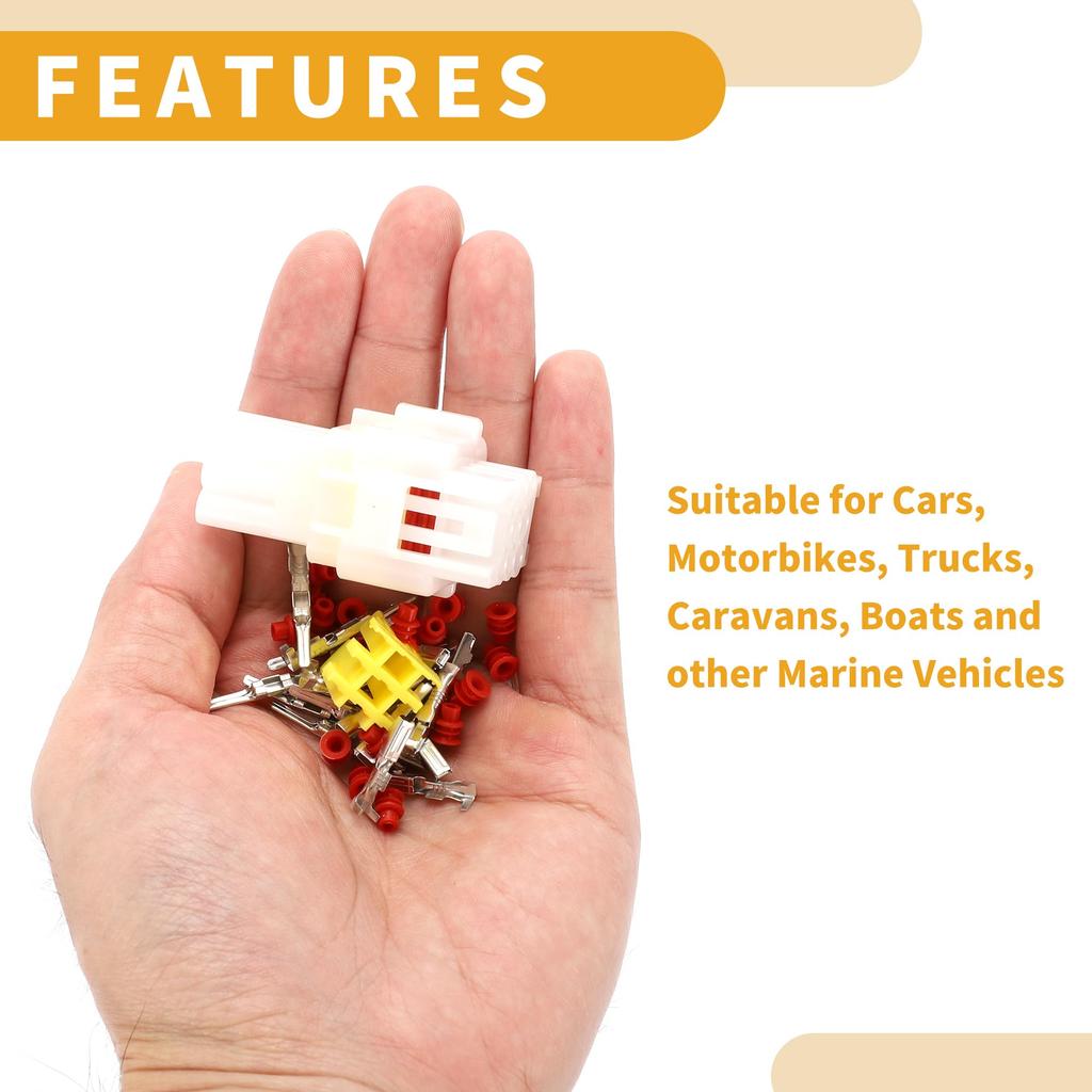 Partuto 1 Set 2.3-mm Series Universal Wire Harness Socket Connector Plug - Vehicle RV