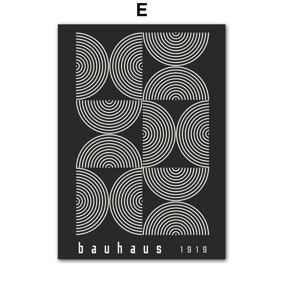 Mid Century Bauhaus Geometric Canvas Prints Poster Retro Abstract Wall Art Painting Pics for Modern Living Room Home Decoration 13X18 cm No Framed
