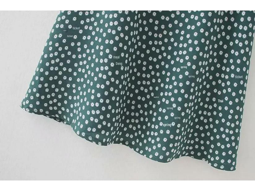 2018 Summer French Floral Spaghetti Strap Square Neck Camisole Women's Backless Mini Dress