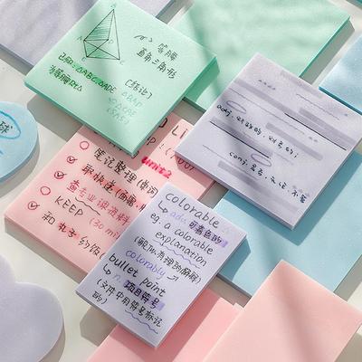 1 stücke Transparent Haftnotizen Tragbare Größe Mild Farbe Stern Glänzend Selbst-adhesive 50 Blätter Memo Pad Hinweis