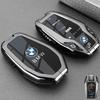 BIFL6 New 2025 Carbon Fiber Silicone Car Key Case LED Display For BMW 5 7 Series G11 G12 G30 G31 G32 I8 I12 I15 G01 X3 G02 X4 G05 X5 G