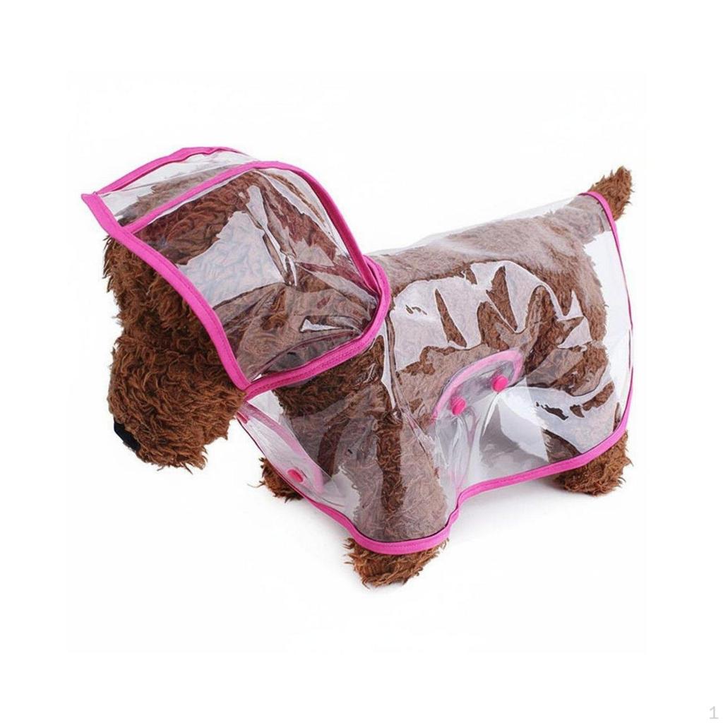 Transparent Dog Raincoat Waterproof Clear Rain Jacket Easy to Wear Pet Cape for Dogs,