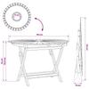 Folding Garden Table Natural Ø 110 X 75 Cm Solid Teak Wood