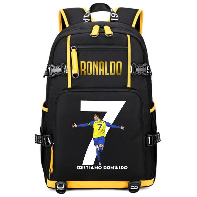 Football Star Peripheral Personality Print Youth Backpack Large Capacity Student Bag