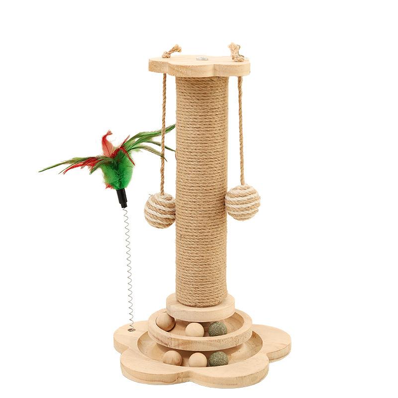 Tiragraffi 4 in 1 Giocattolo per Gatti Tiragraffi Naturale in Sisal Giocattoli Interattivi per Gatti