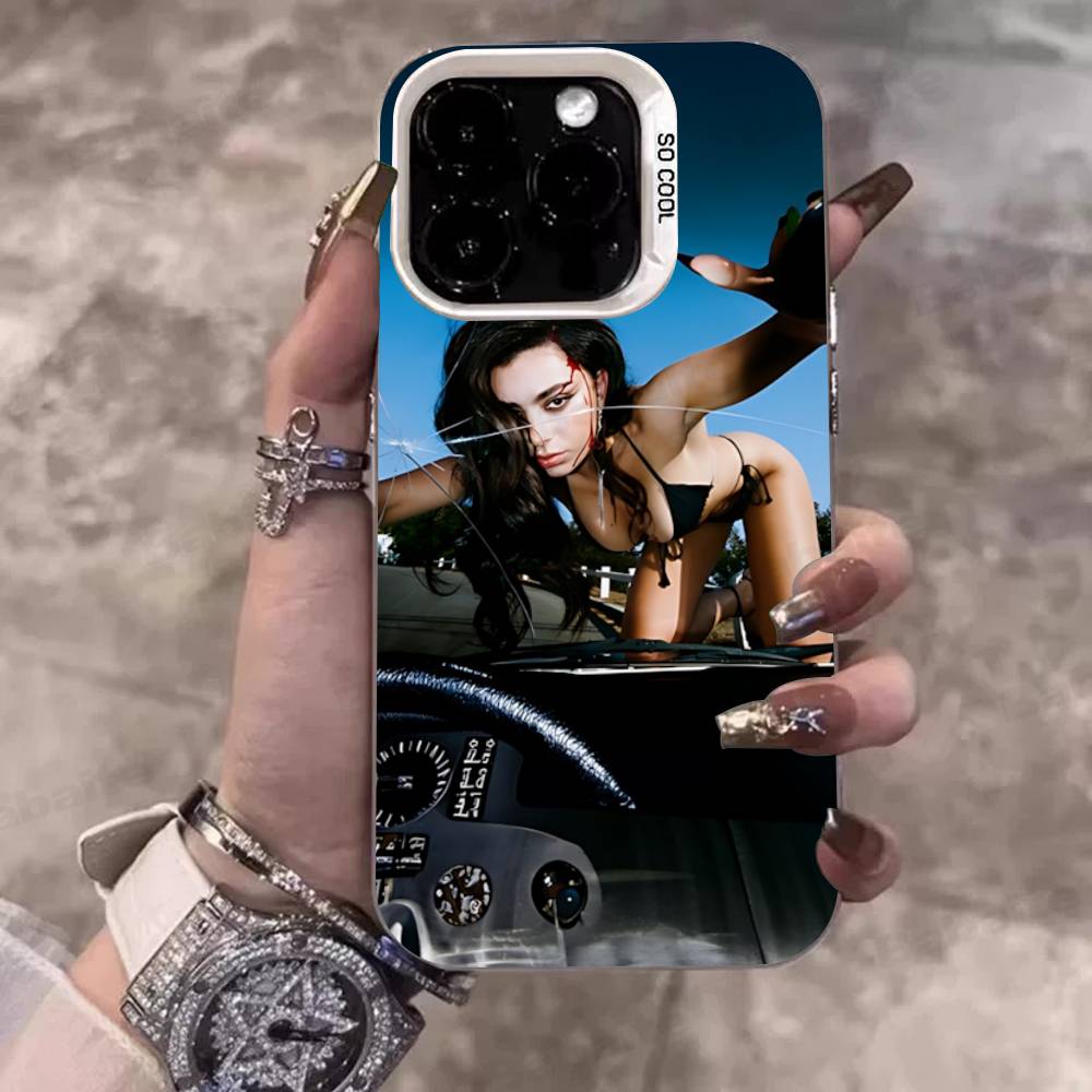 British Pop C-CharliS-XCX Singer Phone Case Color Silver Shell For LPhone 17 16 16e 15 14 13 12 11 Pro Max Plus