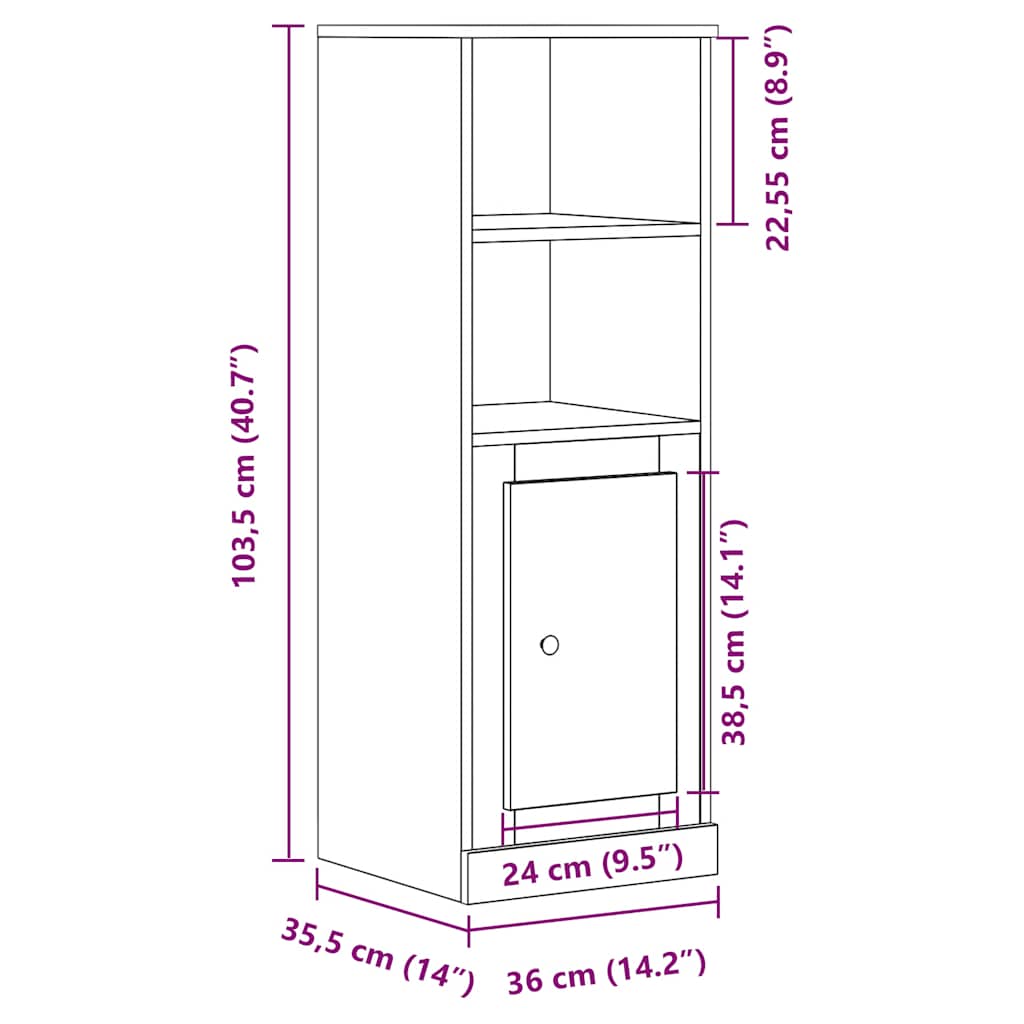 Highboard Artisan Oak 36 x 35.5 x 103.5 cm Particleboard
